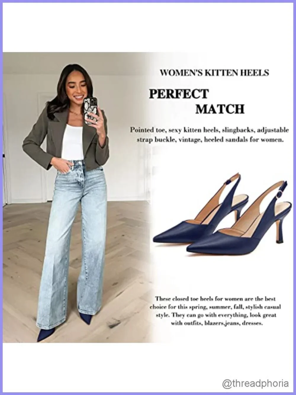 Faux Leather Slingback Kitten Heel Closed Pointed Toe Pumps